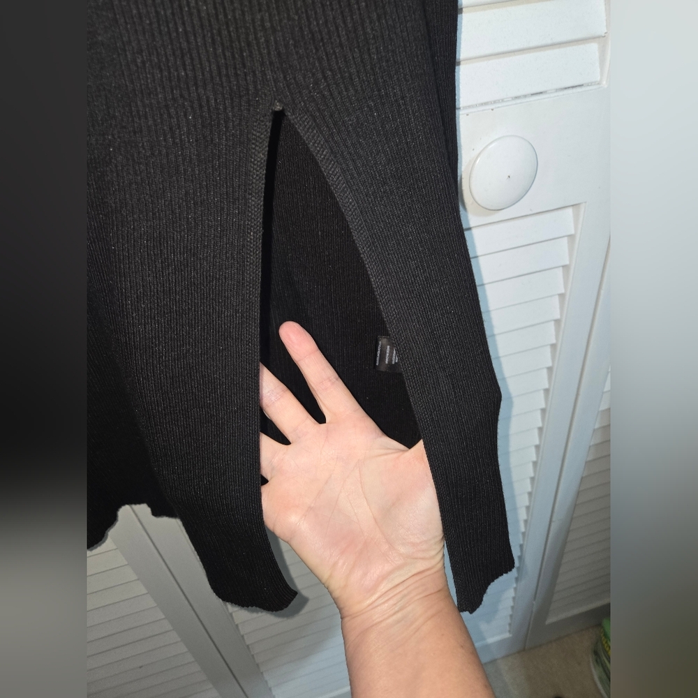 Fashion Nova Black Cute As A Bow Ribbed Midi Dress 1X - Picture 4 of 13